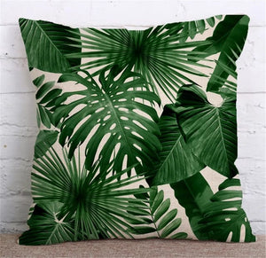 Tropical Green Leaf Cushion Covers Pack of 5